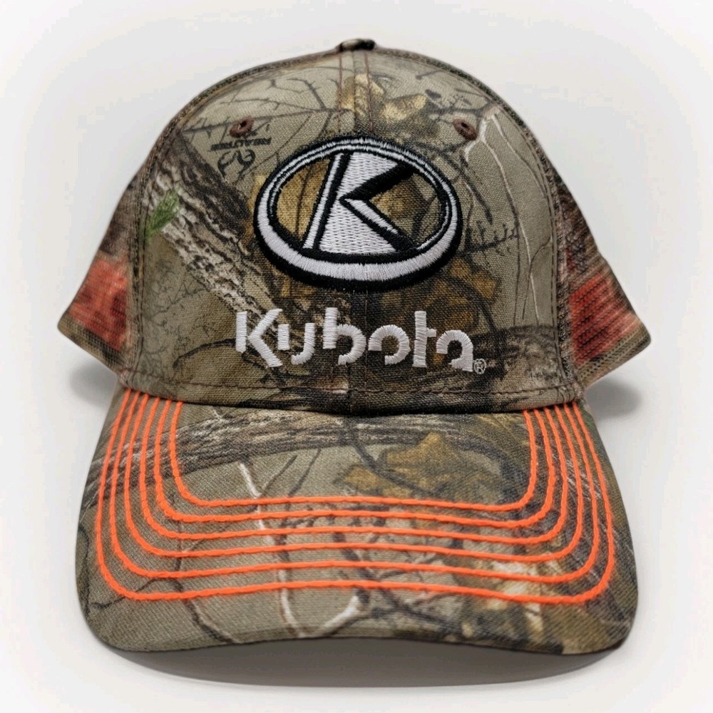 Kubota Tractors Realtree‎ Xtra Camo Hat Adjustable Orange Snapback Trucker Cap